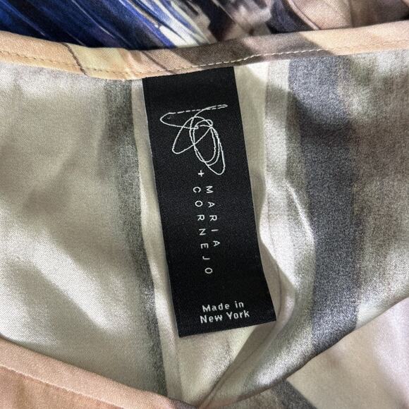 Zero + Maria Cornejo Dress Womens 4 Sheath Sleeveless Silk Abstract Modern Artsy - Picture 3 of 11